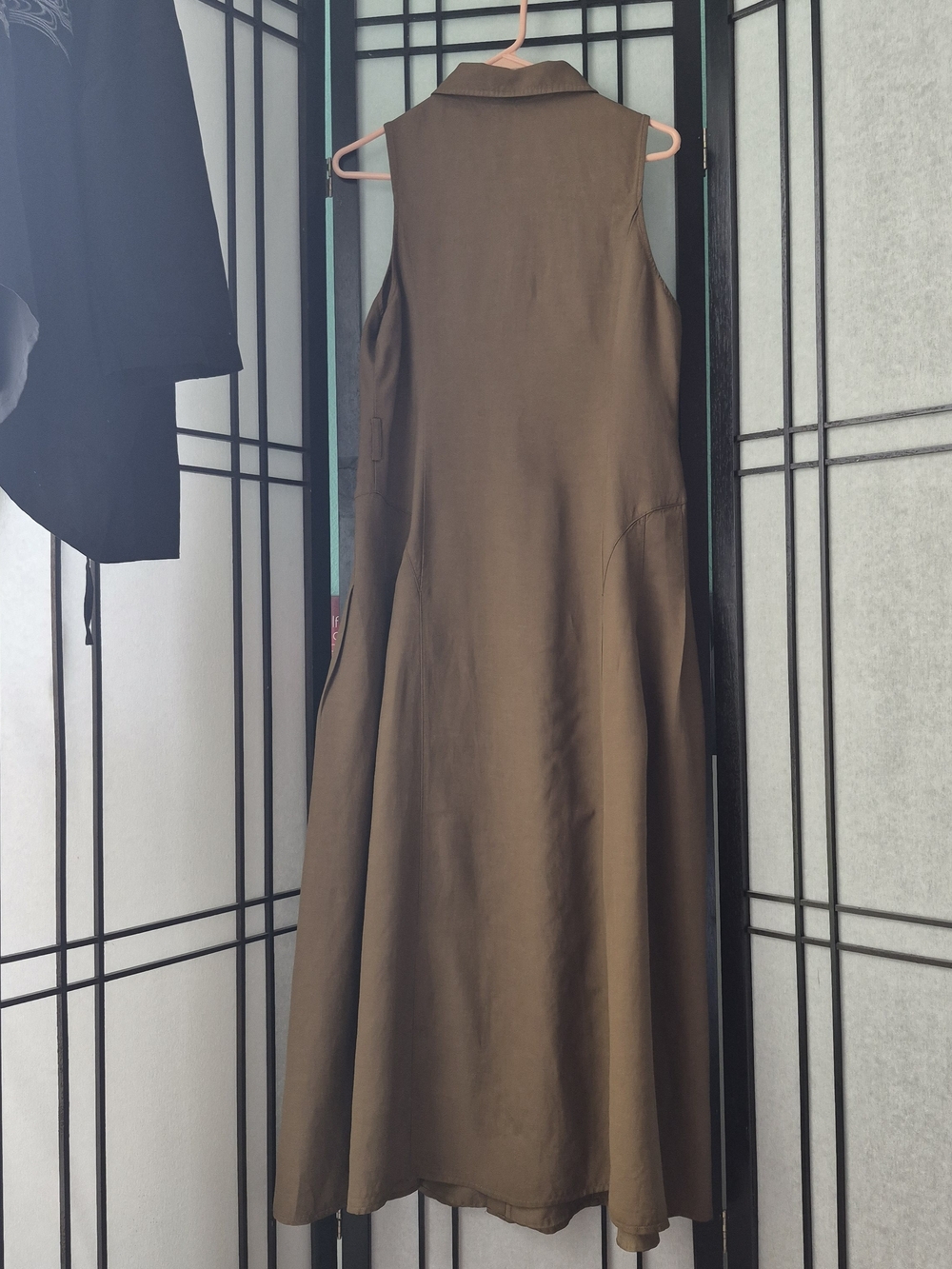 Mango Sleeveless Brown Button-Front Maxi Dress - Picture 3 of 6